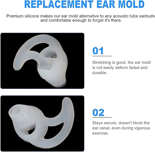 Miniatura 2 de EXCEART 1 par de silicona aleta oído molde consejos para auriculares de tubo de bobina acústica
