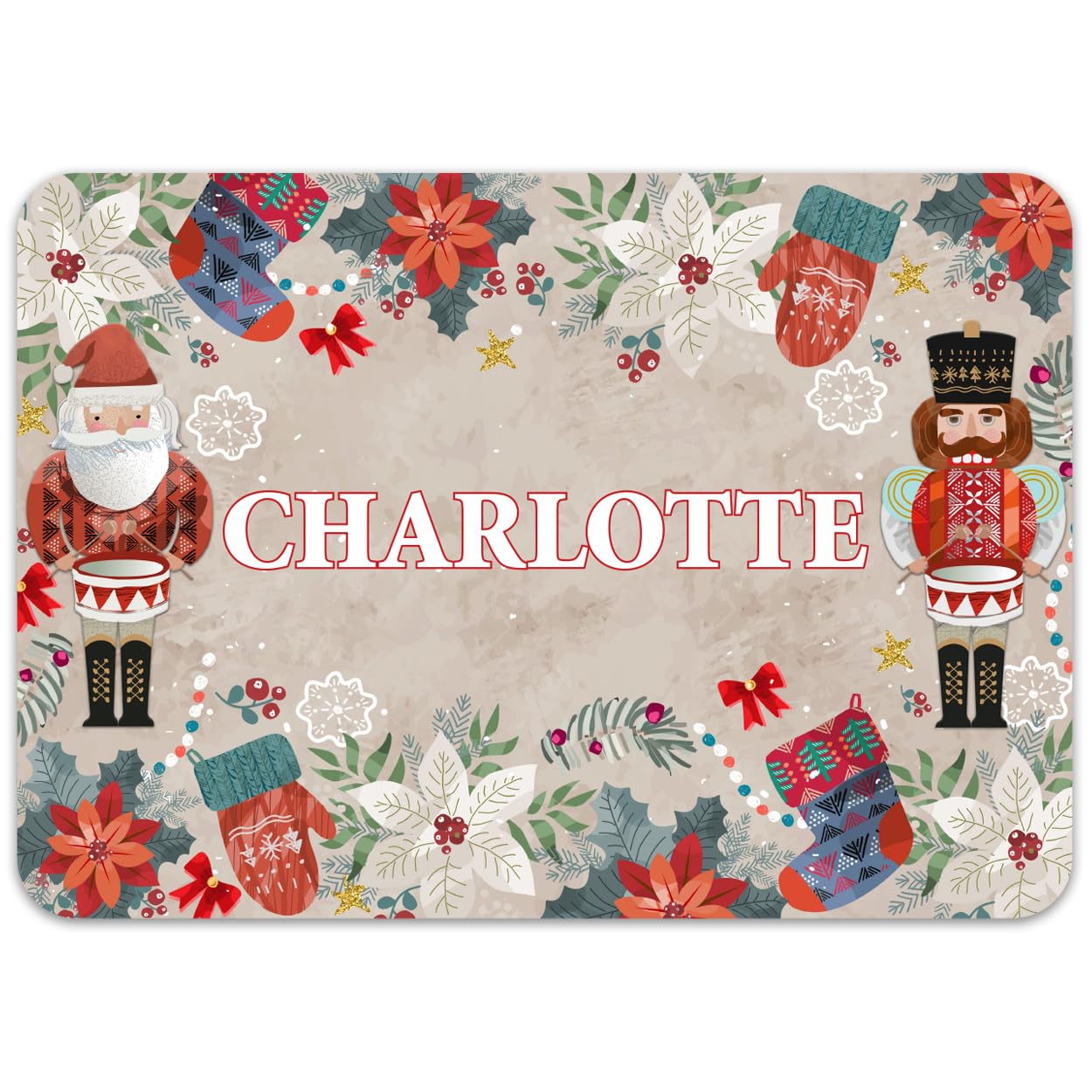 Paper Themes Santa And Nutcracker Personalised Christmas Placemats (Santa And Nutcracker)