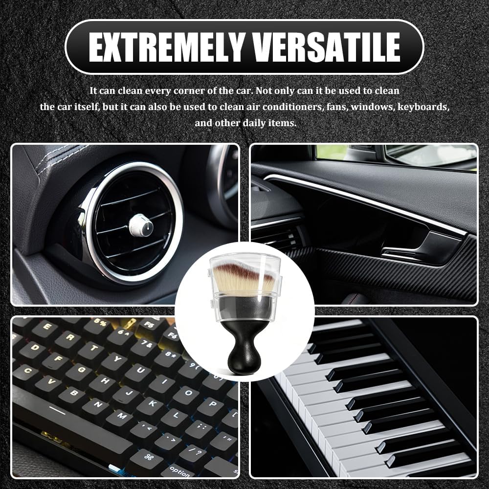 Car Detailing Brushes, Car Cleaning Brush, Auto Interior Soft Bristles Curved Cleaning Brush, Auto Detailing Dusting Tool Universal for Dashboard Air Conditioner Vent Computer (Three Color)
