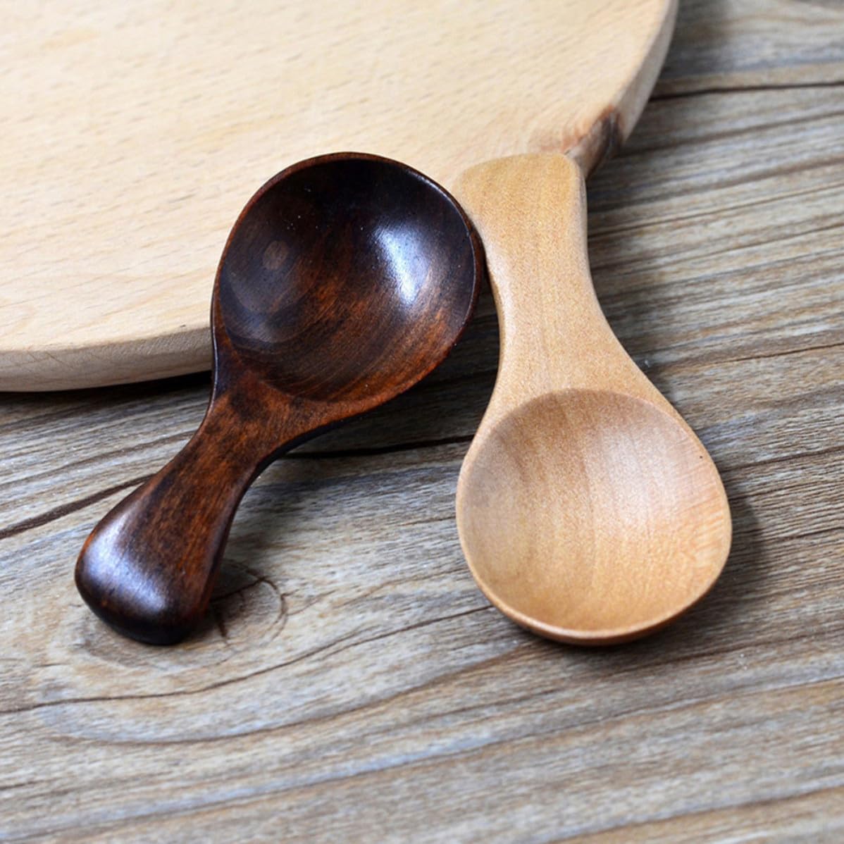 Wooden Salt Spoon Mini Tea Scoop 10pcs Short Handle for Sugar Spice