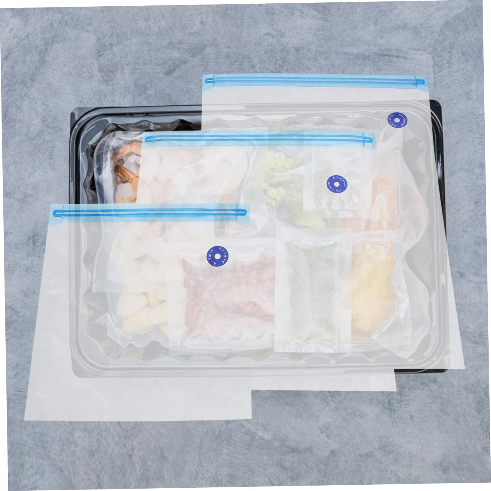 KICHOUSE Fruit Vegetable Preservation Reusable Vacuum Sealer Bags 1 Set Sealing Bags for Food Storage Organization