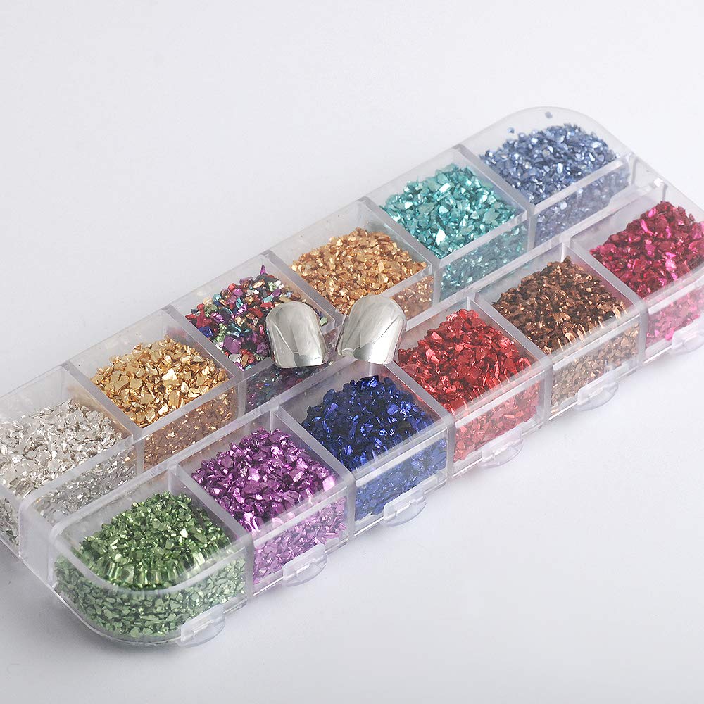 Hisenlee 3D Nail Caviar Beads 12 Colors Glass Mini Ball Micro Caviar For Woman Decorations Transparency AB (Mini stone)