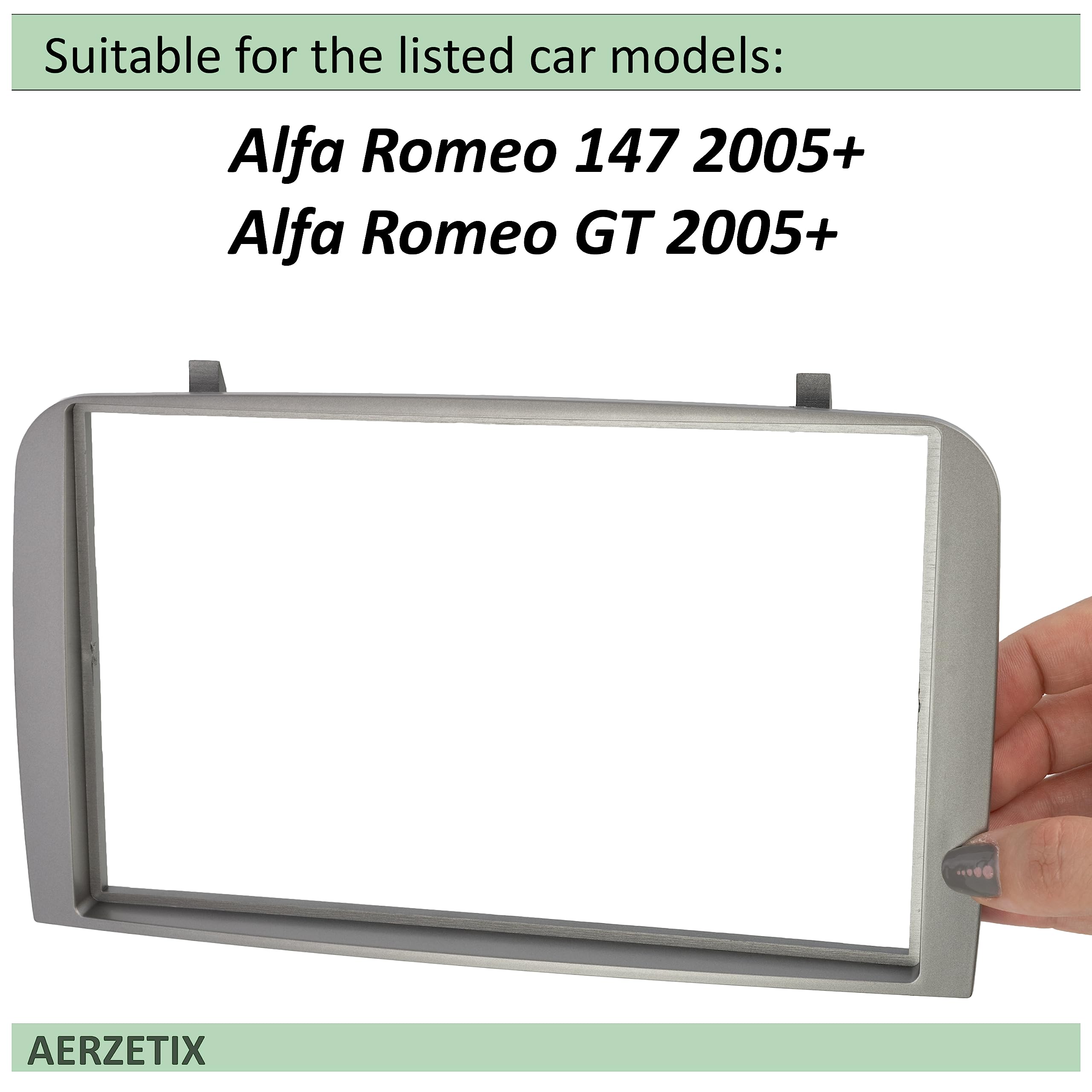 AERZETIX - C11549 - Cadre/façade/Adaptateur 2 ISO pour autoradio de Voiture - Moulage/Cache en Plastique - Compatible avec Alfa Romeo 147 2005 , GT 2005
