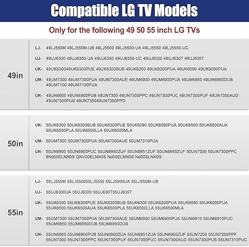 Miniatura 2 de Soporte de TV para LG TV patas de repuesto, soporte de televisión para LG TV Legs 49 50 55 55 pulgadas 55UK6500 55UJ6540 55UM7300 55UN6900