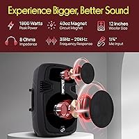 Vista 2 de Kit de sistema PA portátil e inalámbrico Pyle - 1800W de pico, compatible con Bluetooth, par activo + pasivo para sonido en interiores / exteriores