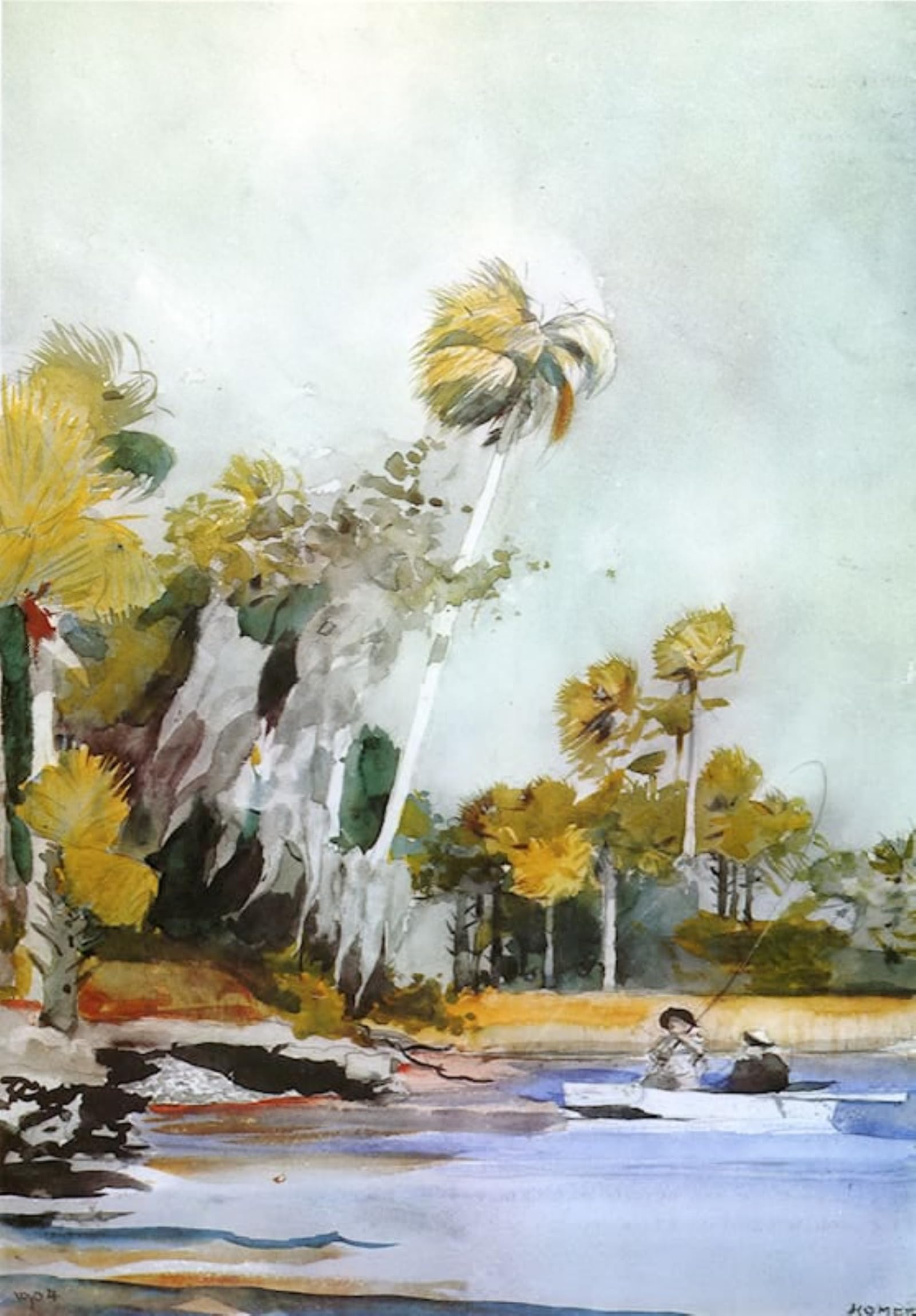 ARTXLXXBN Famous Painting Canvas Artwork Graffiti Print the Shell Heap by Winslow Homer Portrait Canvas Image for Home Decor 60x90cm