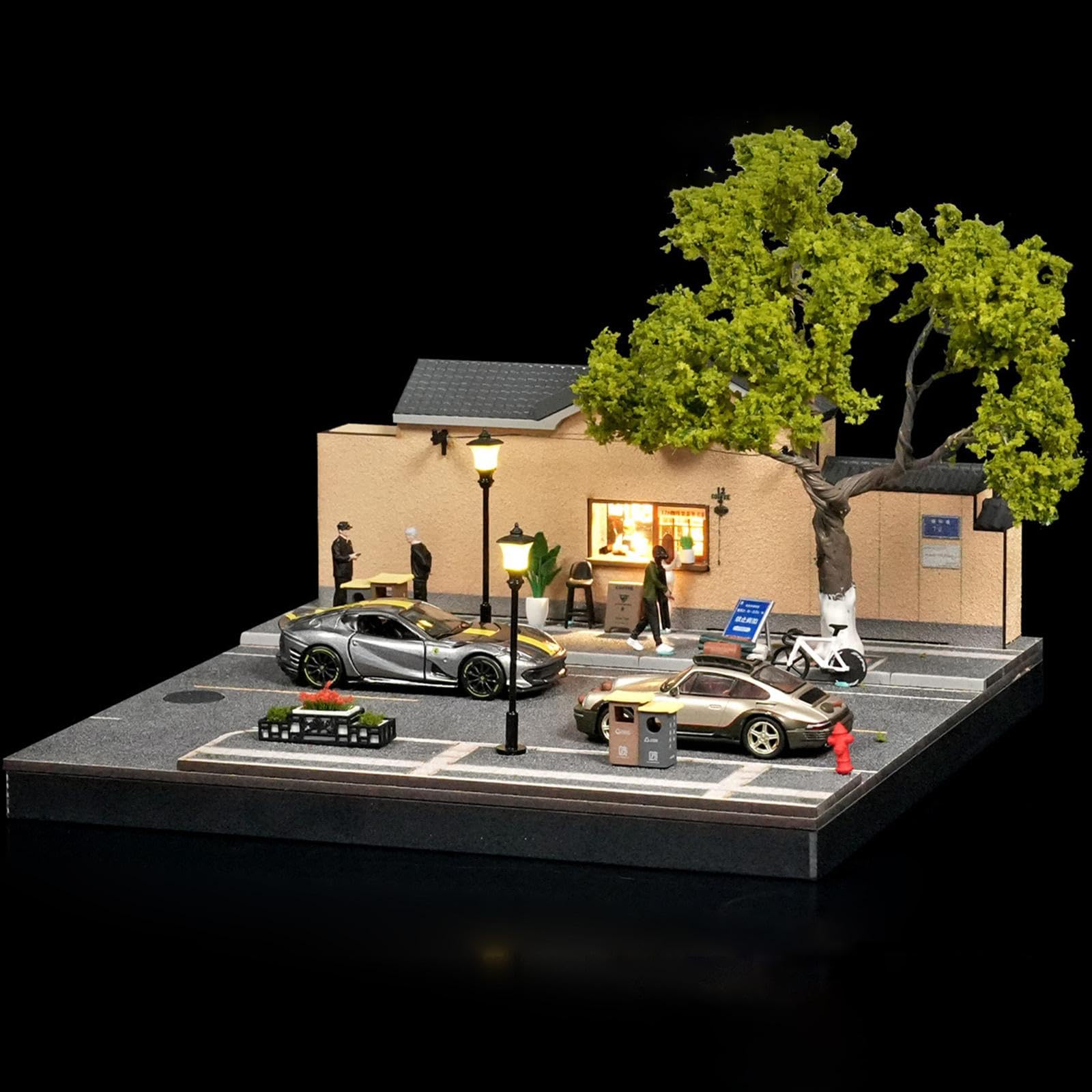 Vitrine für Modellautos Im Maßstab 1:64, Stadtkulissen Organizer, Diorama Display, Dekorationsobjekte, Aufbewahrungsbox für Modellautos