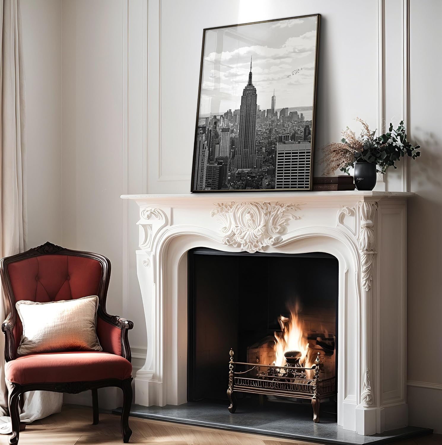 Poster Master New York Poster - Architecture Print - Manhattan New York Art - Gift for Him, Her & Travel Lover - Decor for Living Room, Bedroom or Office - 8x10 UNFRAMED Wall Art