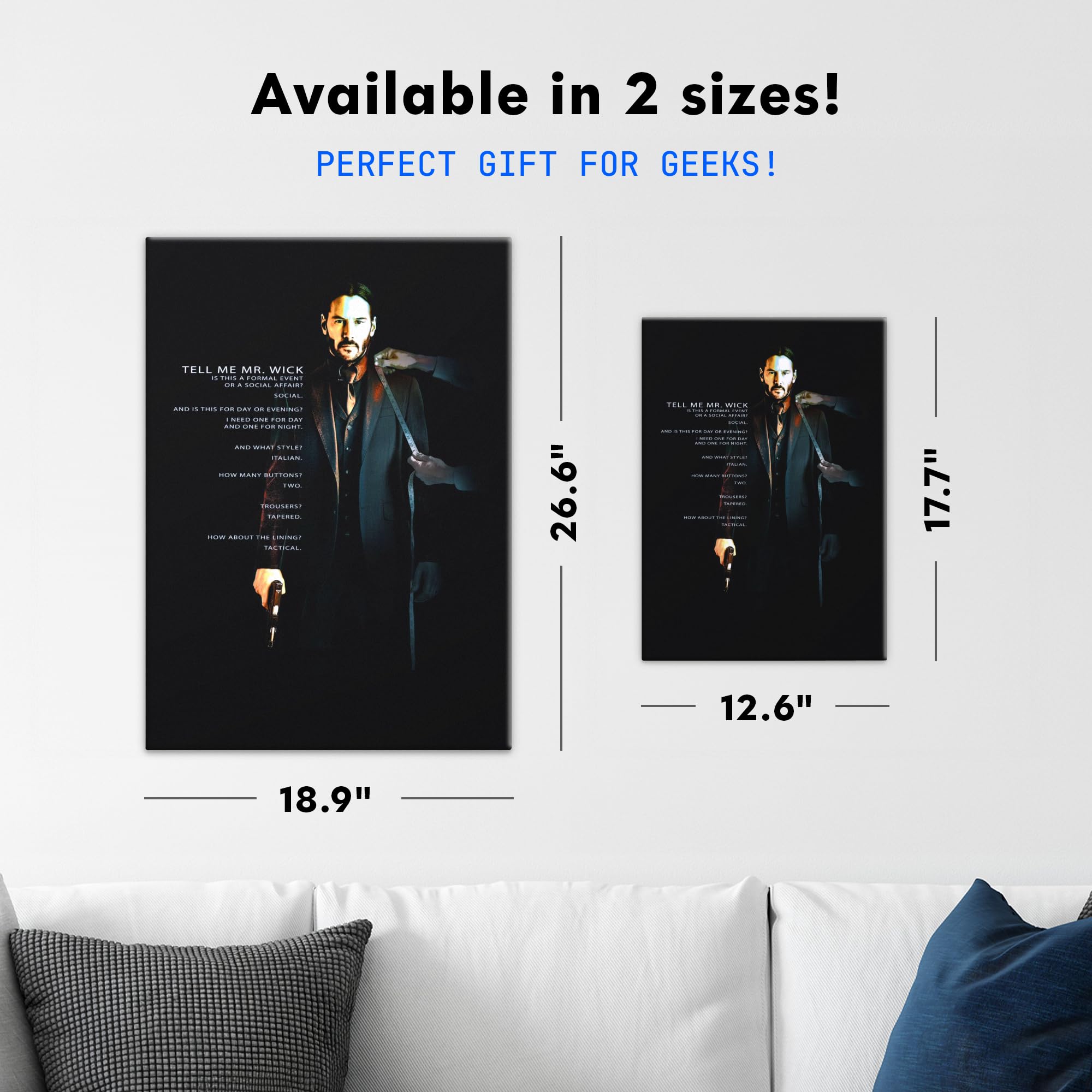 Displate Metal Poster John Wick Tactical Tailoring for Mr. Wick Wandbild M | Magnetische Befestigung Wandposter. Wanddeko, Metall Wandkunst, Wanddekoration im Wohnzimmer in Schlafzimmern & Büros.
