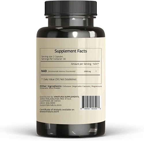 Miniatura 7 de VINATURA Suplemento NAD 1000mg - Suplemento NAD puro para antienvejecimiento