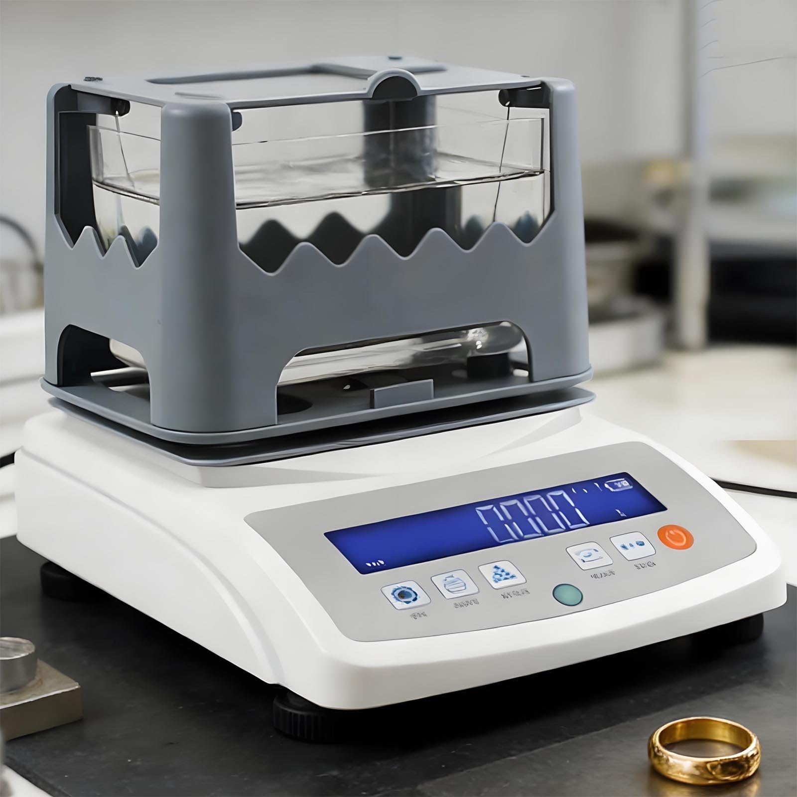 Professioneller Dichteanalysator FüR Gold Und Silber-LaborpräZision 0,001 G/Cm³, ZerstöRungsfreies AnalysegeräT FüR Edelmetalle, Geeignet FüR Schmuck, MüNzen, Barren Andere Metalle. 300/0.01g