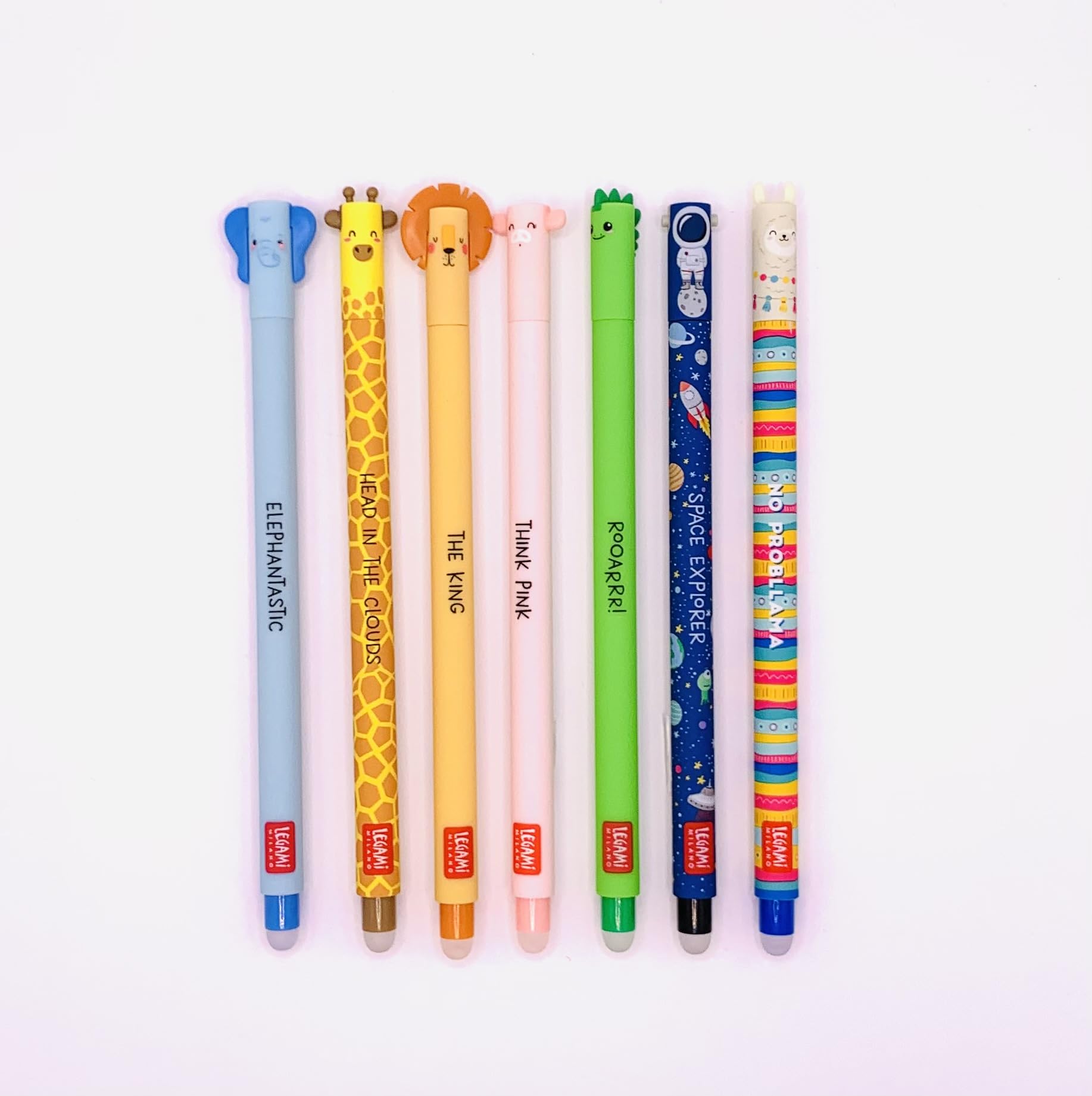 Legami - Juego de 7 bolígrafos de gel borrables Legami (clásicos)