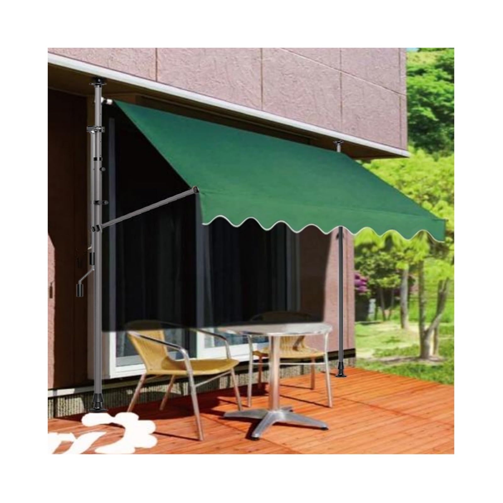 Toldo retráctil para evitar el calor en casa con lona manual de aluminio