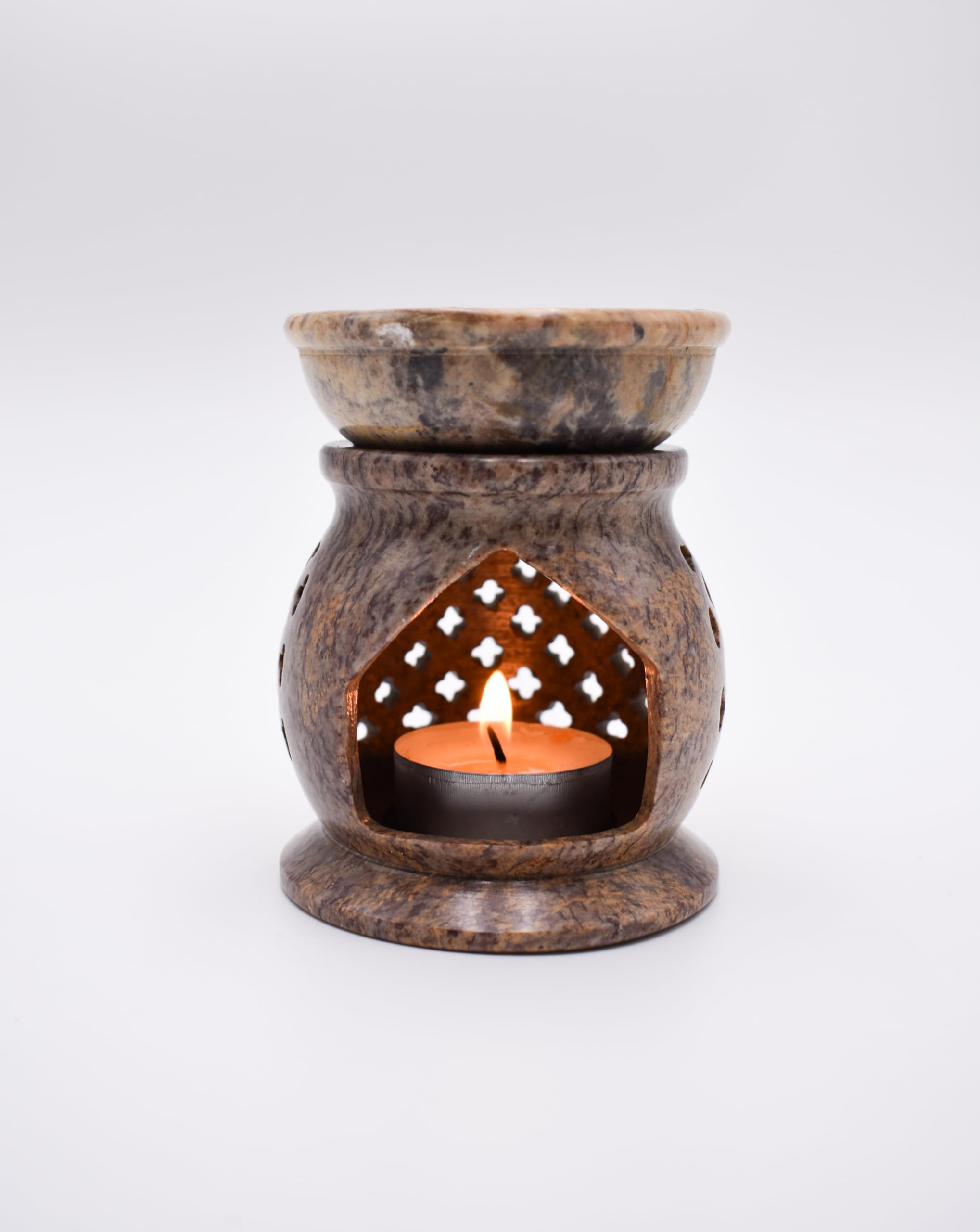 Decorative Ceramic Tealight Candle Holder, Burner and Diffuser for Essential Oils and Wax Melts