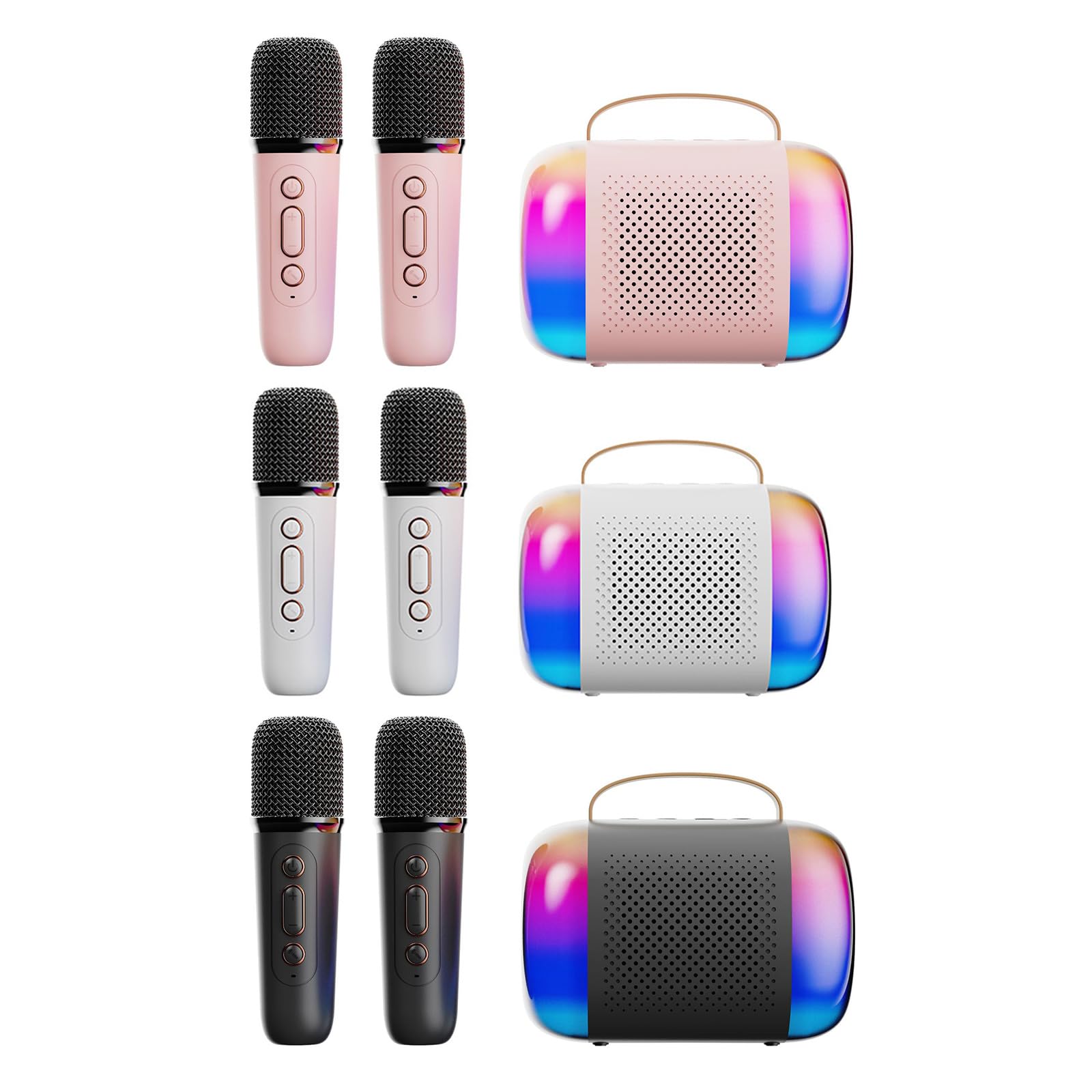 Karaoke Macchina Per Bambini 2 Microfoni Altoparlanti Grande Ragazzi E Ragazze Famiglia Intrattenimento Luce LED Karaoke