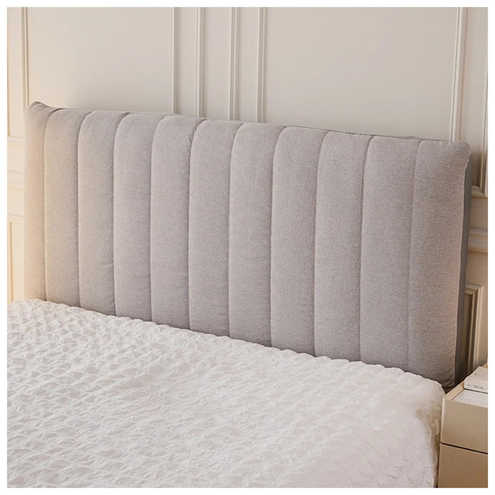 YUEZHONG Funda De Lino For Cabecera De Cama Tamaño King Queen, Funda Acolchada De Lino, Protector A Prueba De Polvo For Decoración De Dormitorio.(Light Gray,190x60cm/75x24in)