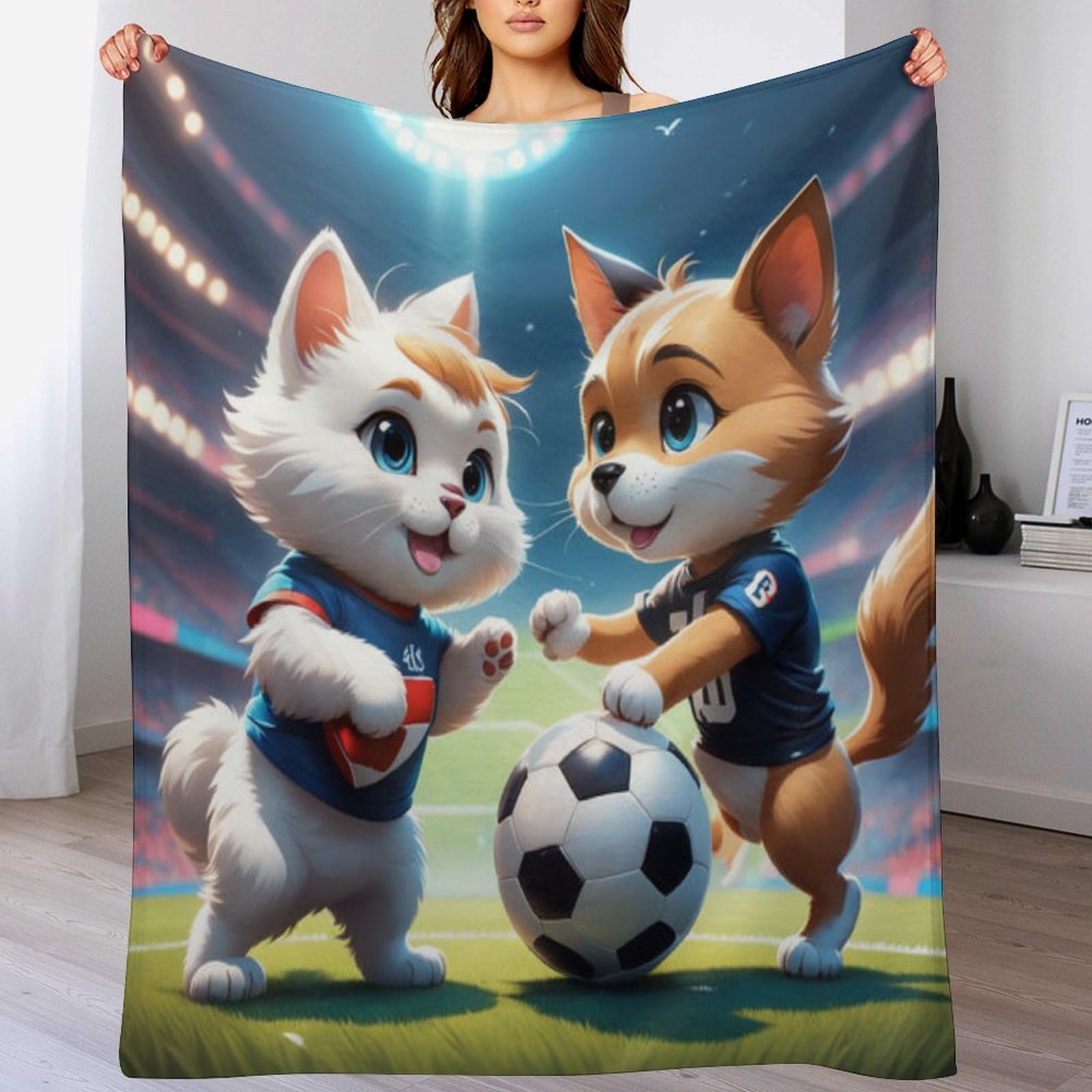Couverture super douce et moelleuse motif chat pour des instants cocooning