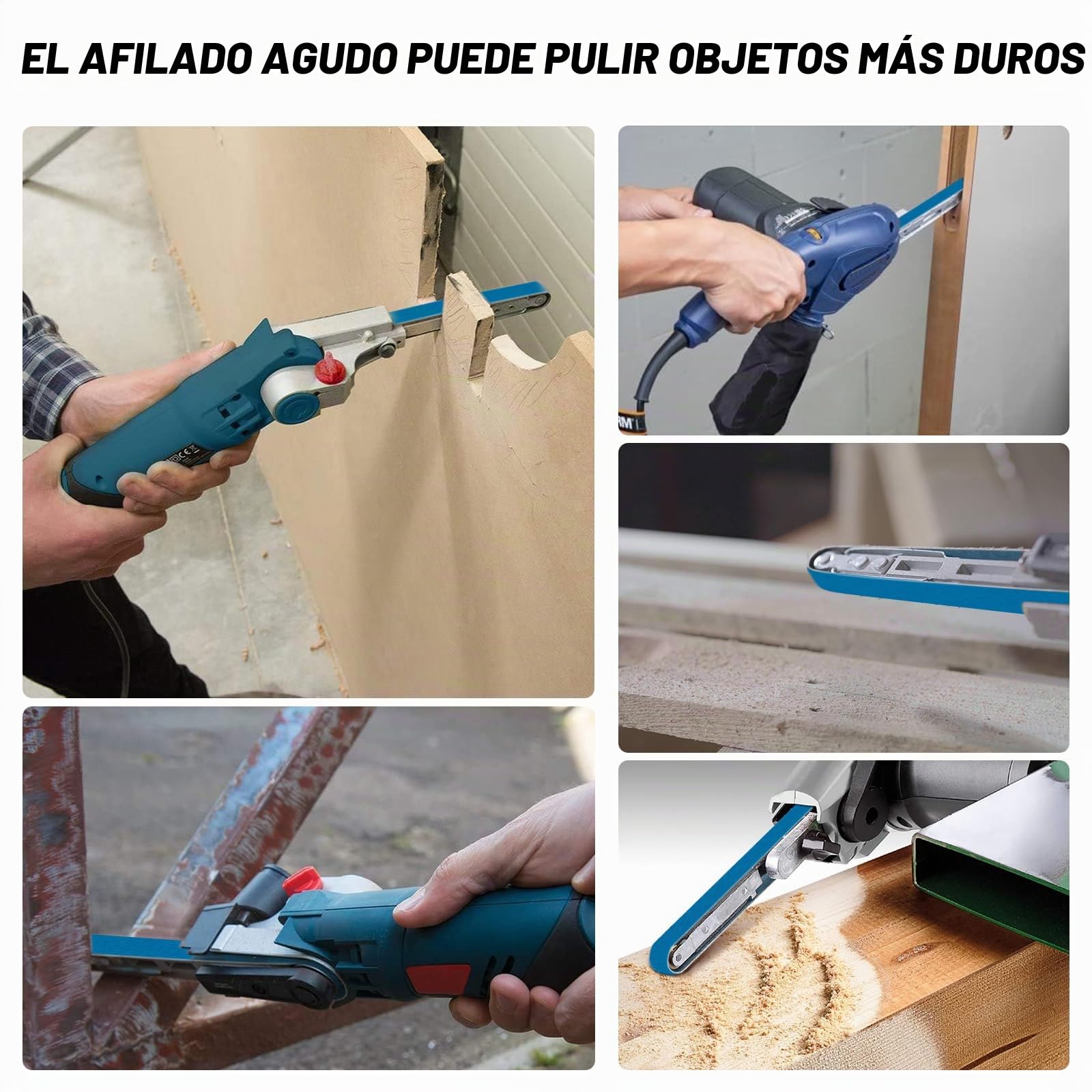 Banda de lijado 13 x 457 mm, 5x60/80/100/120/240/320 arena gruesa, para paño abrasivo de metales pesados ​​Black & Decker Powerfeile-Y, un juego de 30 bandas abrasivas