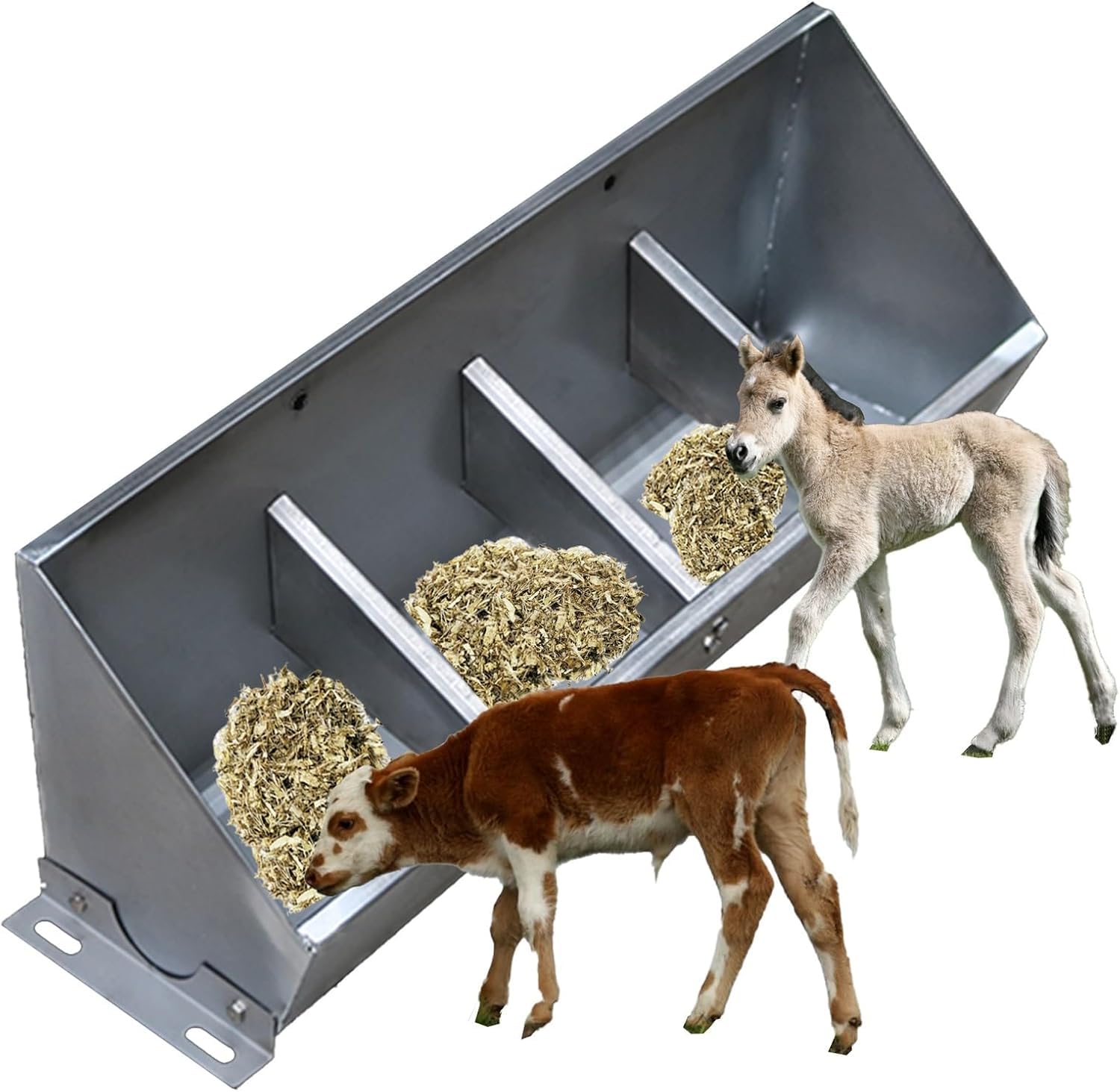 Mangiatoia Per Bestiame Con Apertura Inclinata Per Facilitare Lalimentazione, Design Separato Per Suini, Vitelli E Pecore. L 0.5m/1.6ft 4 Bit