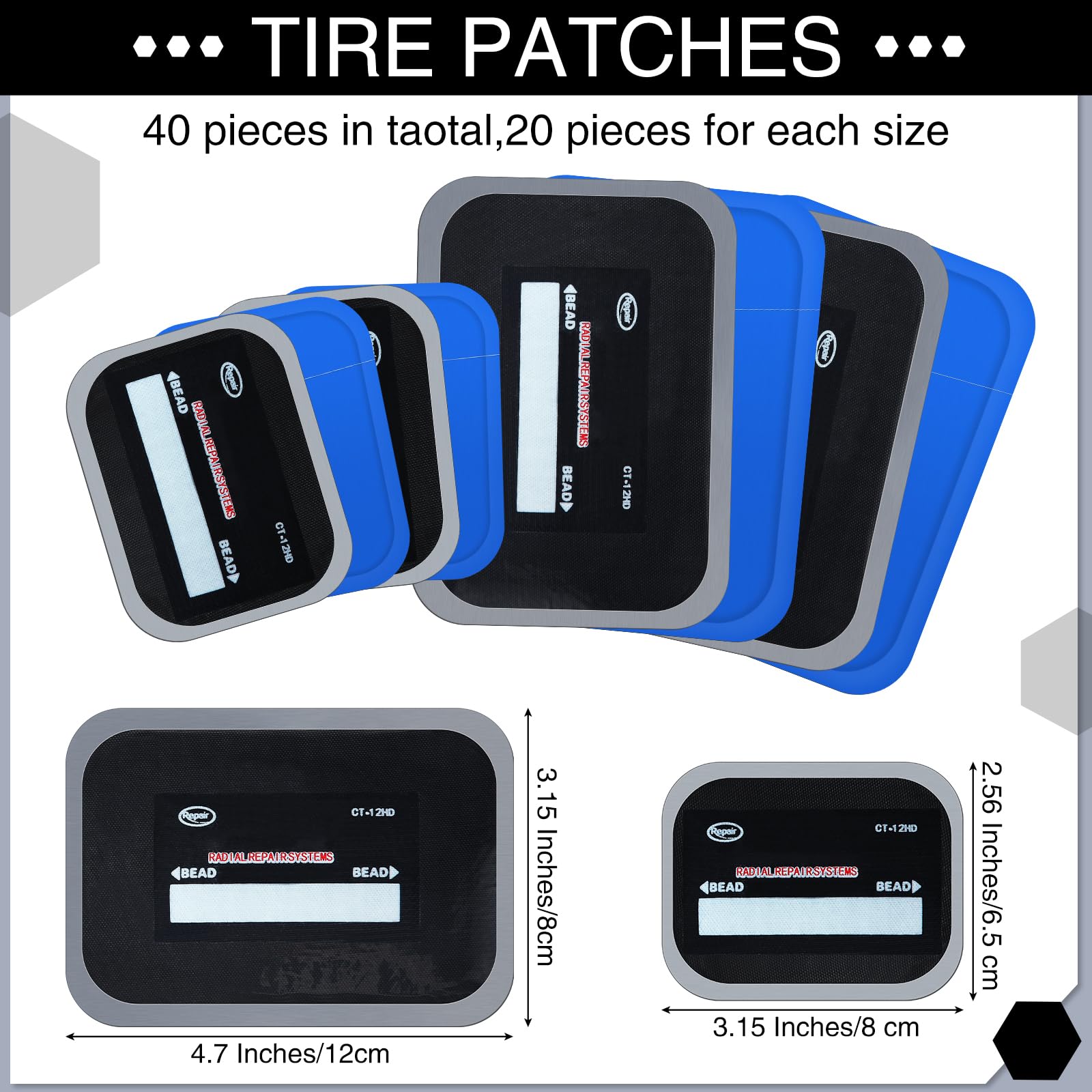 Kit Reparo Pneus - 40 Remendos Para Bicicleta, Moto E Carro