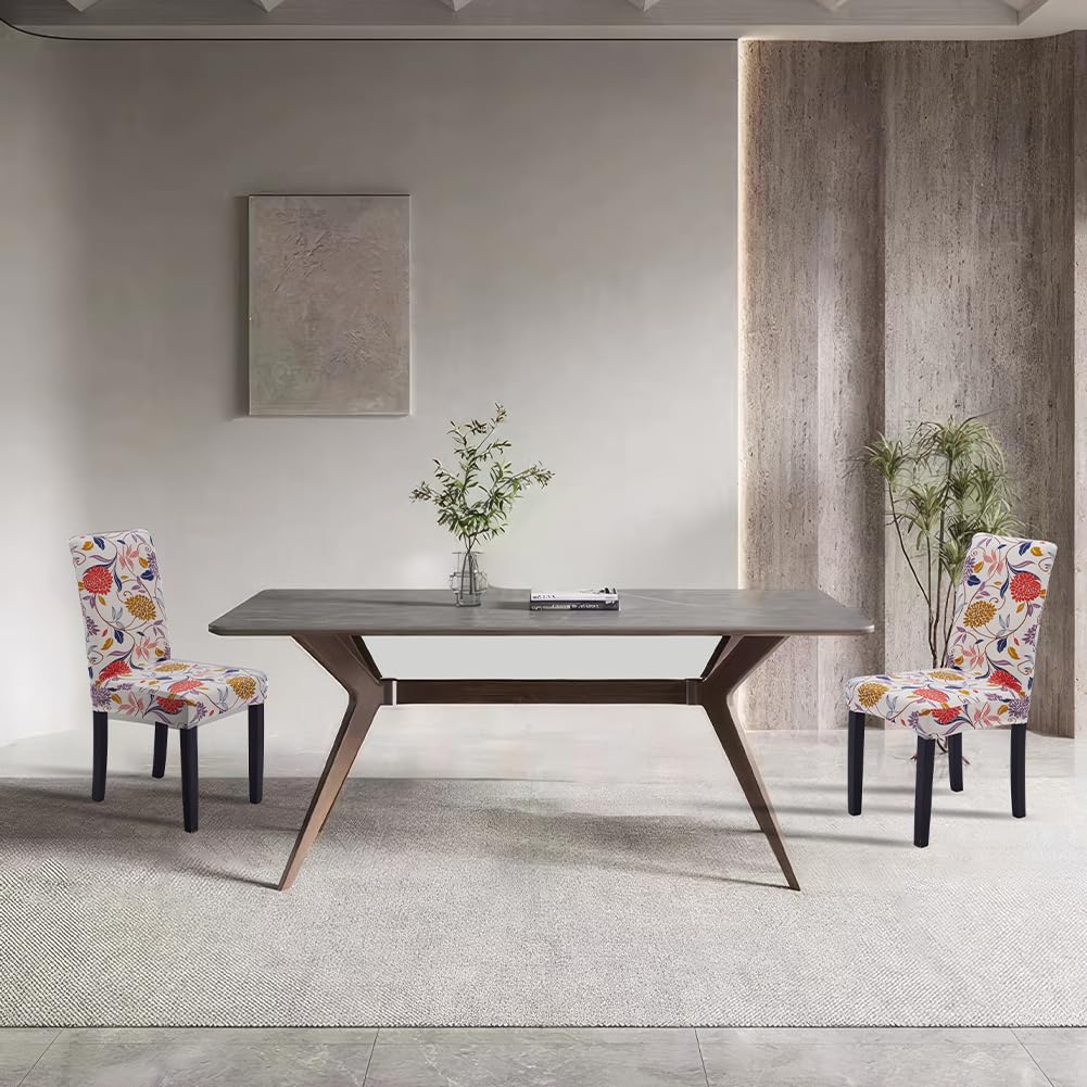 SaintderG® Coprisedie con Schienale 6 Pezzi, Lavabile Estraibile, Molto Facile da Pulire e Resistente, coprisedile, Moderna Sala da Pranzo, Hotel, Arredamento Ristorante(D, 6 pezzi)