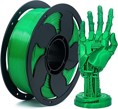 22 – 1.75mm PLA Filament Silk Green High Speed 3D Printer Filament, Shiny Finish Silk PLA 3D Printing Plastic Rods 1kg (2.2lbs) Spool Fit Most FD…