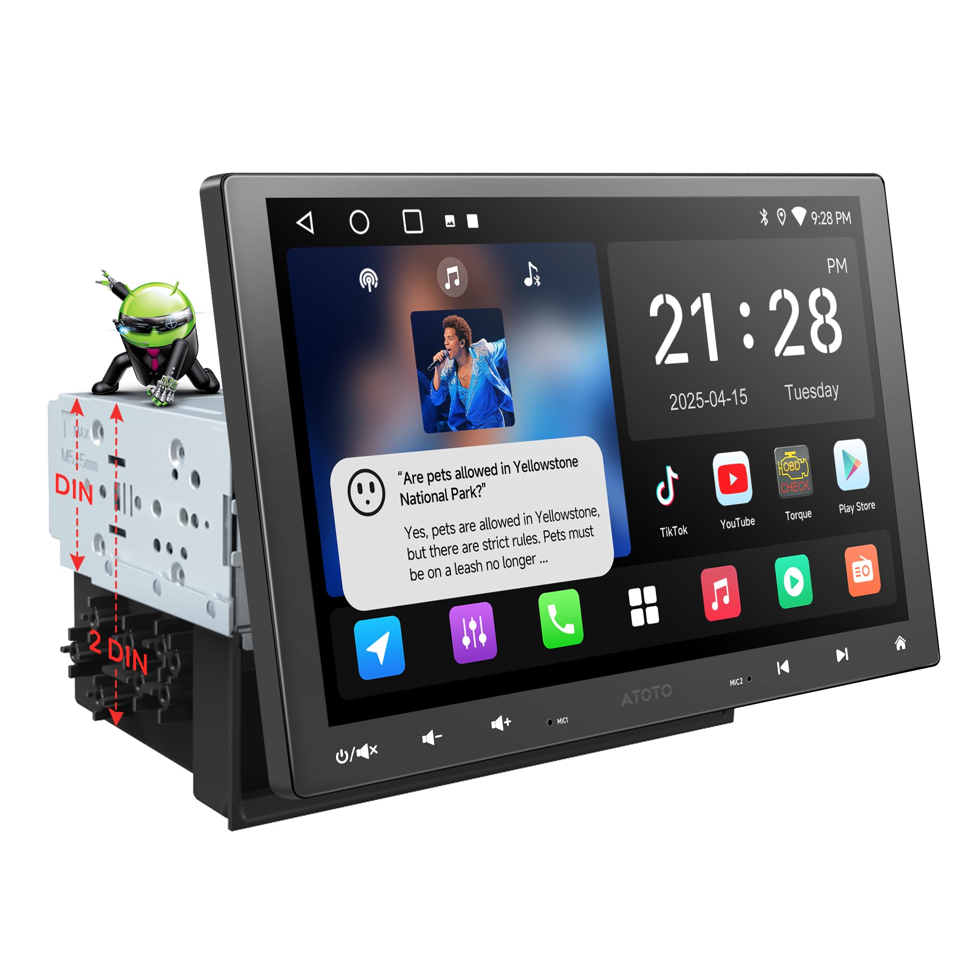 Amazon.com: ATOTOZONE A5L 10 inch Double DIN & Single DIN Adaptive