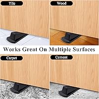 Vista 5 de Paquete de 4 topes de puerta, goma para la parte inferior de la puerta, cuña de goma para tope de puerta, topes de puerta resistentes y apilables