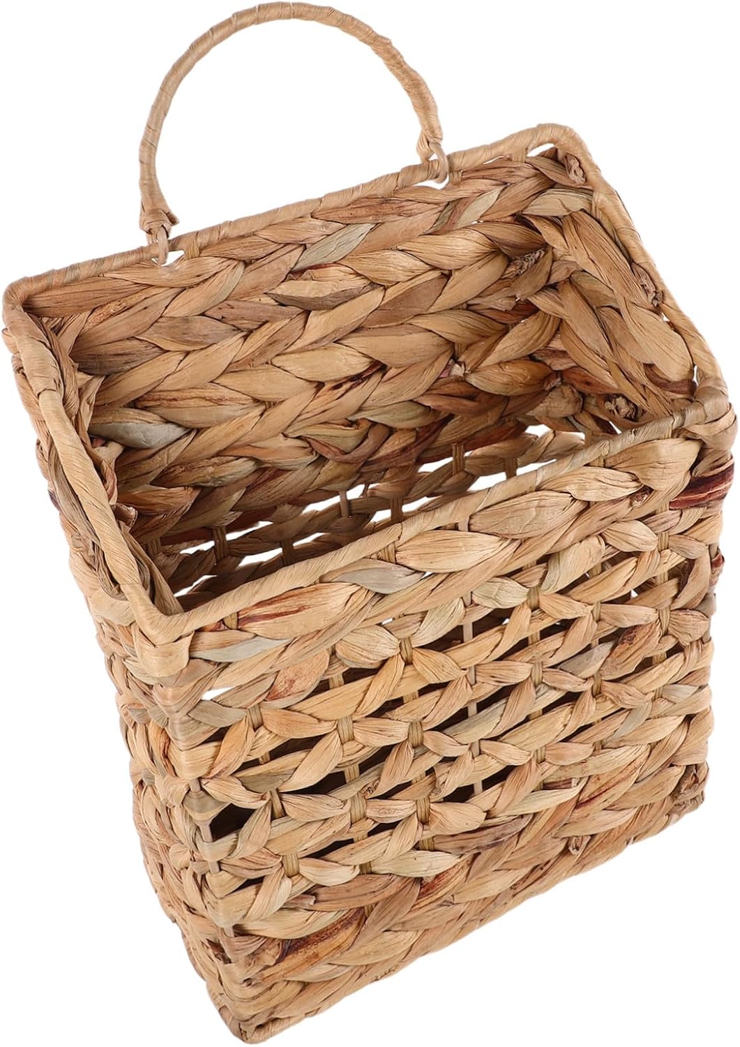 BESTonZON Wicker Hanging Storage Basket Magazine Holder Xmas Wall Basket