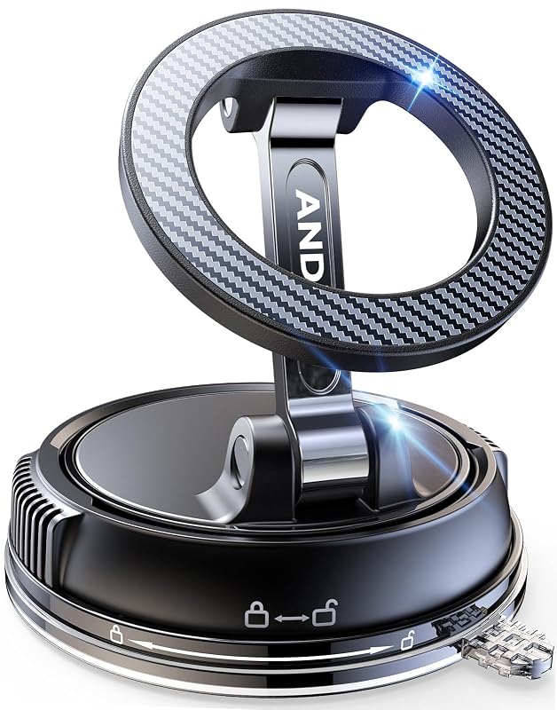 ANDERY Car Phone Holder for Magsafe [78+LBS Strongest Suction &amp; 2400gf Strongest Magnetic] 360° Adjustable Car Phone Mount, Phone Holders for Your Car for iPhone 17-12 &amp; All Phones, Father Gifts