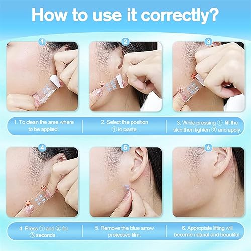 Miniatura 7 de ZQUWOPK Beautymax - Cinta de elevación facial en V, cinta de elevación facial, cinta de levantamiento de cara, kit de bandas de parche invisibles en