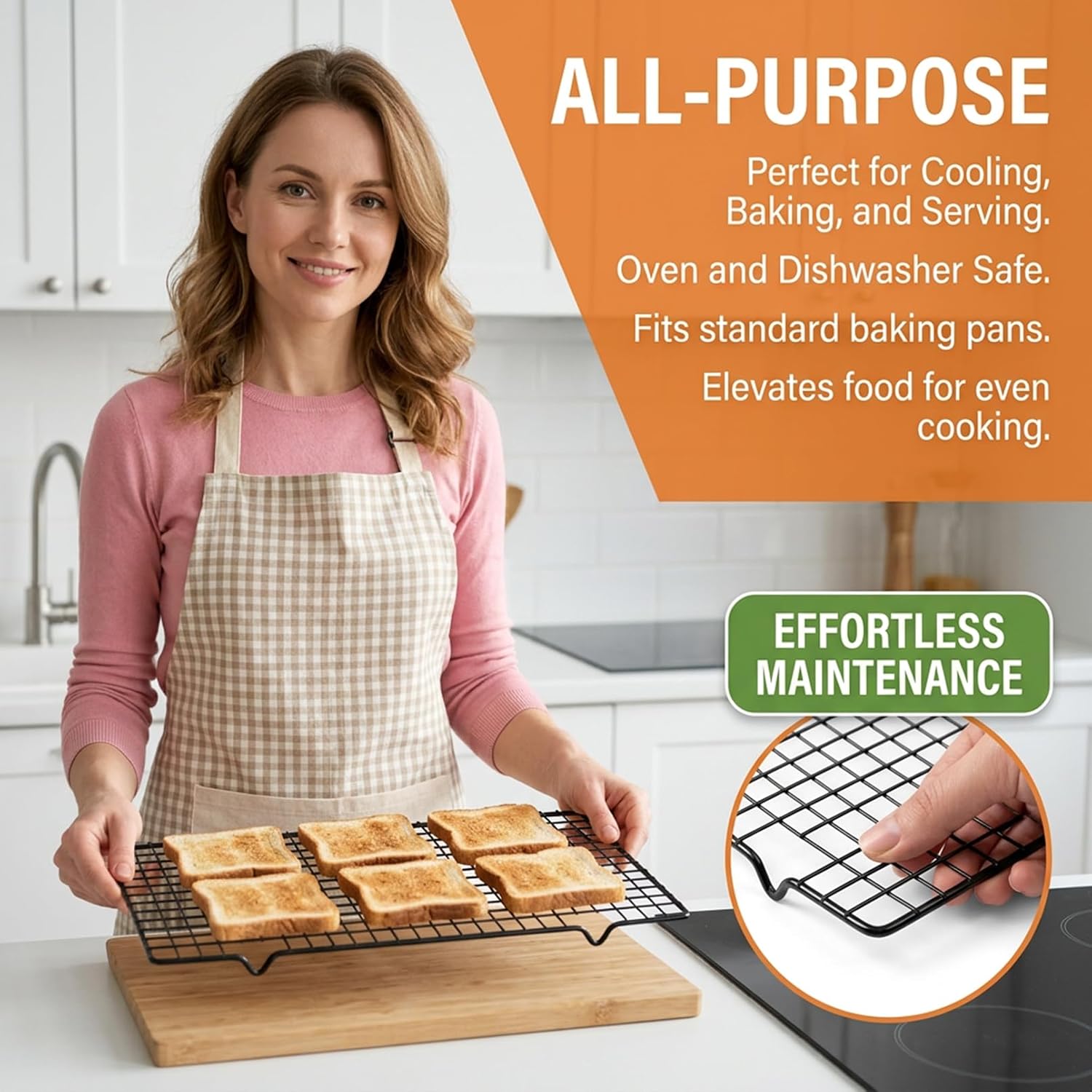 5 Pcs Cooling Racks, 10x15.9in Black Baking Rack for Cooking Baking
