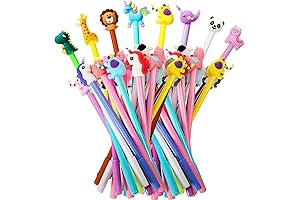 Sannix 50 Pcs Cartoon Cute Gel Ink Pens with 8 Assorted Animal...
