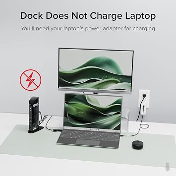 Plugable Universal Laptop Docking Station Dual HDMI Monitor for Windows and Mac (Driver Required), USB 3.0 or USB-C, 2X HDMI, Gigabit Ethernet, Audio, 6 USB Ports (UD-3900)