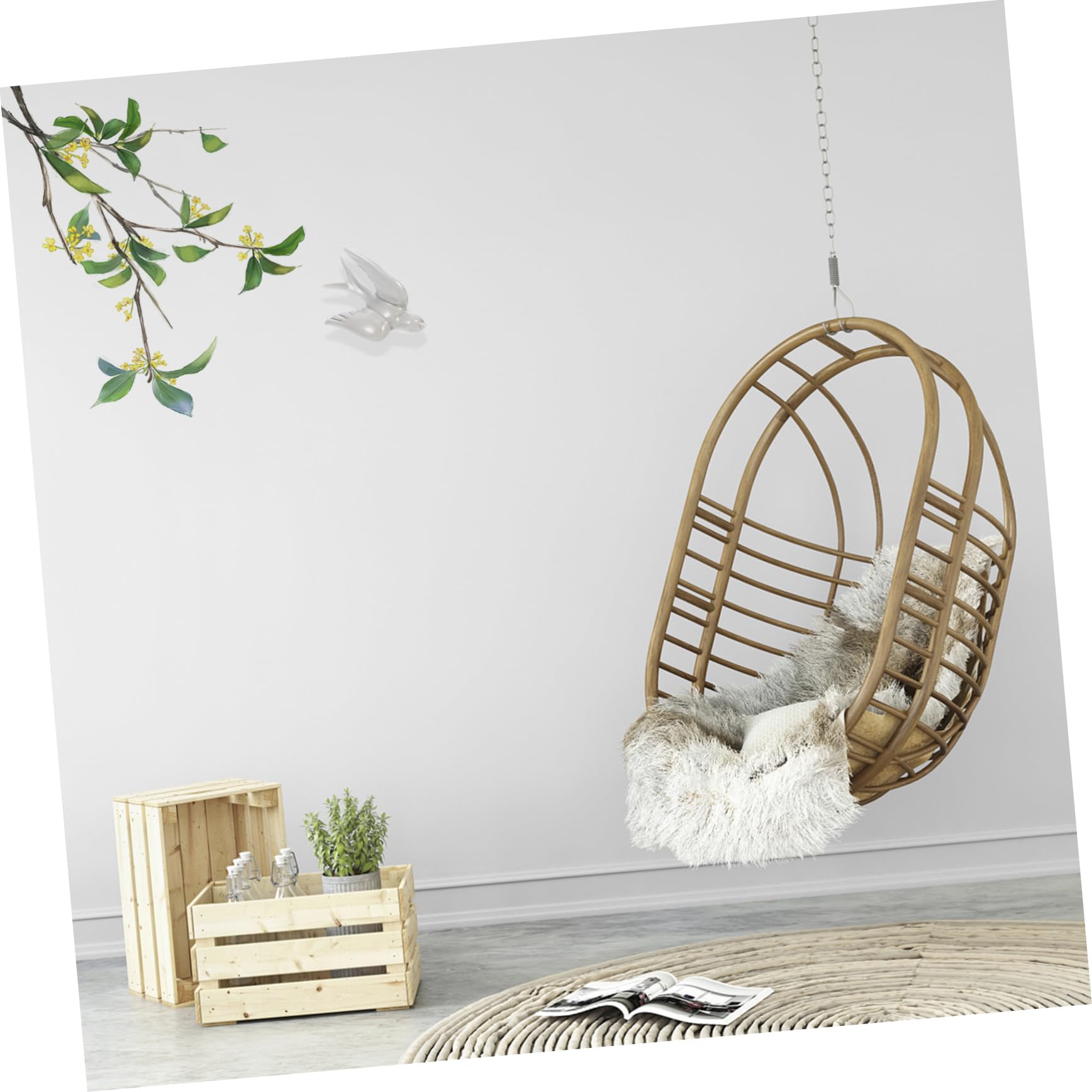 Decorazione Uccellini in Ceramica da Parete Stile Nordico | Rondini Sospese, Effetto Craquelé ad Alta Temperatura, per Salotto e Zona Pranzo