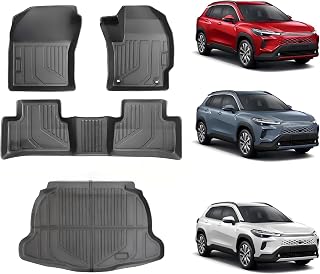 SCHACCESS 2021.9〜現行4枚セット 専用 3D車用フロアマットトヨタCOROLLA CROSS カローラクロス10系フロアマット+ステップマット+ ラゲッジマットCOROLLA CROSS 2WD防水 TPE素材 滑り止め 高耐久フロアマット取付工具不要