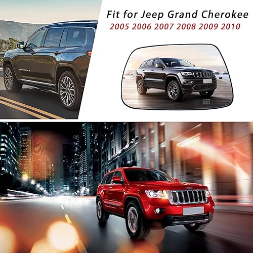 Miniatura 2 de Espejo lateral del conductor de repuesto para Jeep Grand Cherokee 2005 2006 2007 2008 2009 2010, espejos retrovisores laterales exteriores