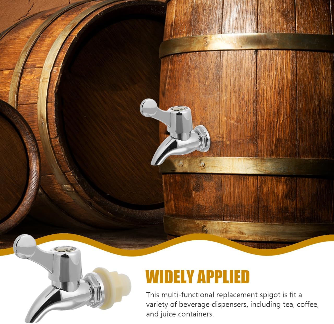 Veemoon Plastic Spigot Replacement for Beverage Dispenser Faucet Compatible with Glass Jars Wine Barrels with Flow Control Valve for Juice Milk Water and Fermenting Buckets