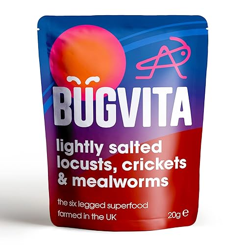 Lightly Salted Locusts, Crickets & Mealworms | 20g | Farmed in the UK | Ready to Eat | For Human Consumption
