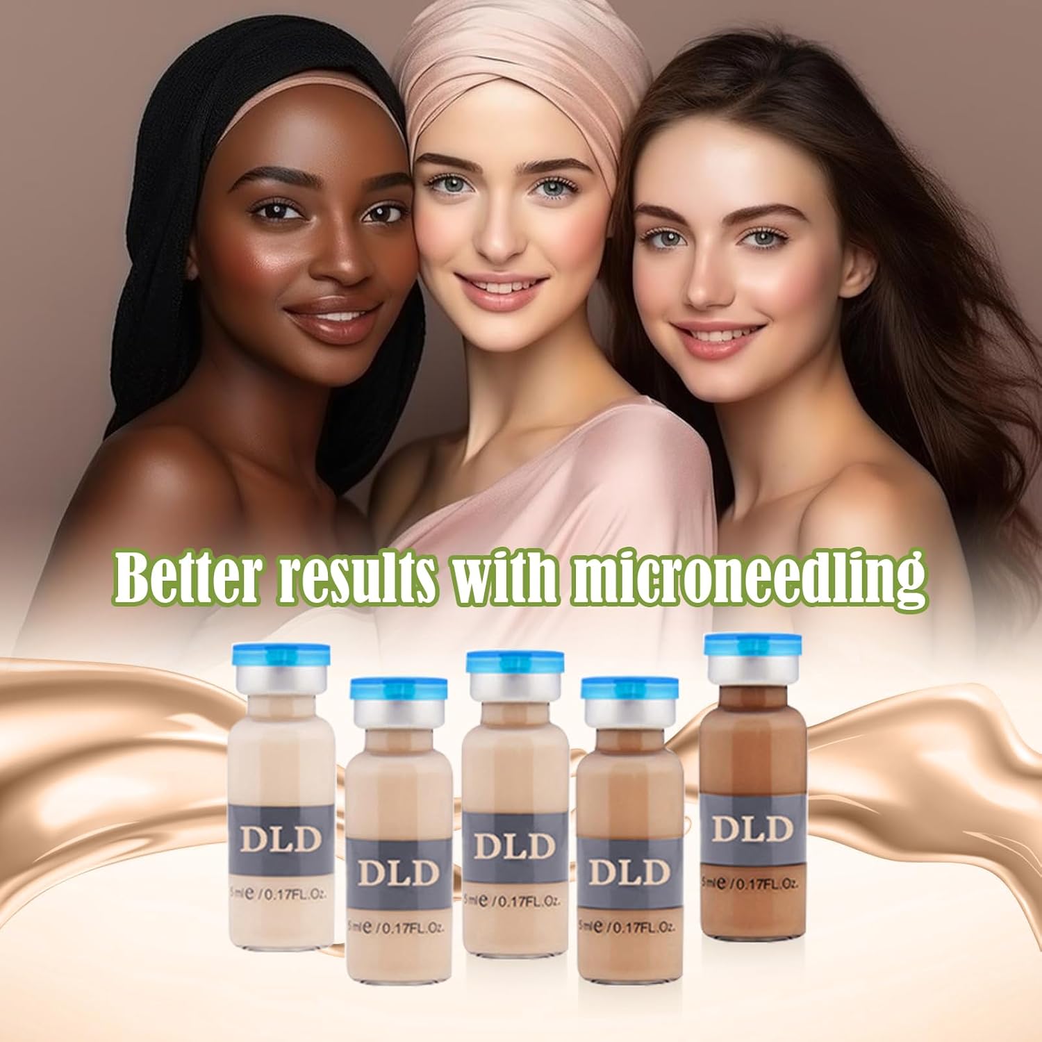 BB Facial Glow Starter Kit Hydration Serum Foundation Skincare Mix Exosomes for Skin Hydration Ampoule and Essence Foundation, 10 Vials Glow Pigment Skincare, 0.27oz - Image 2