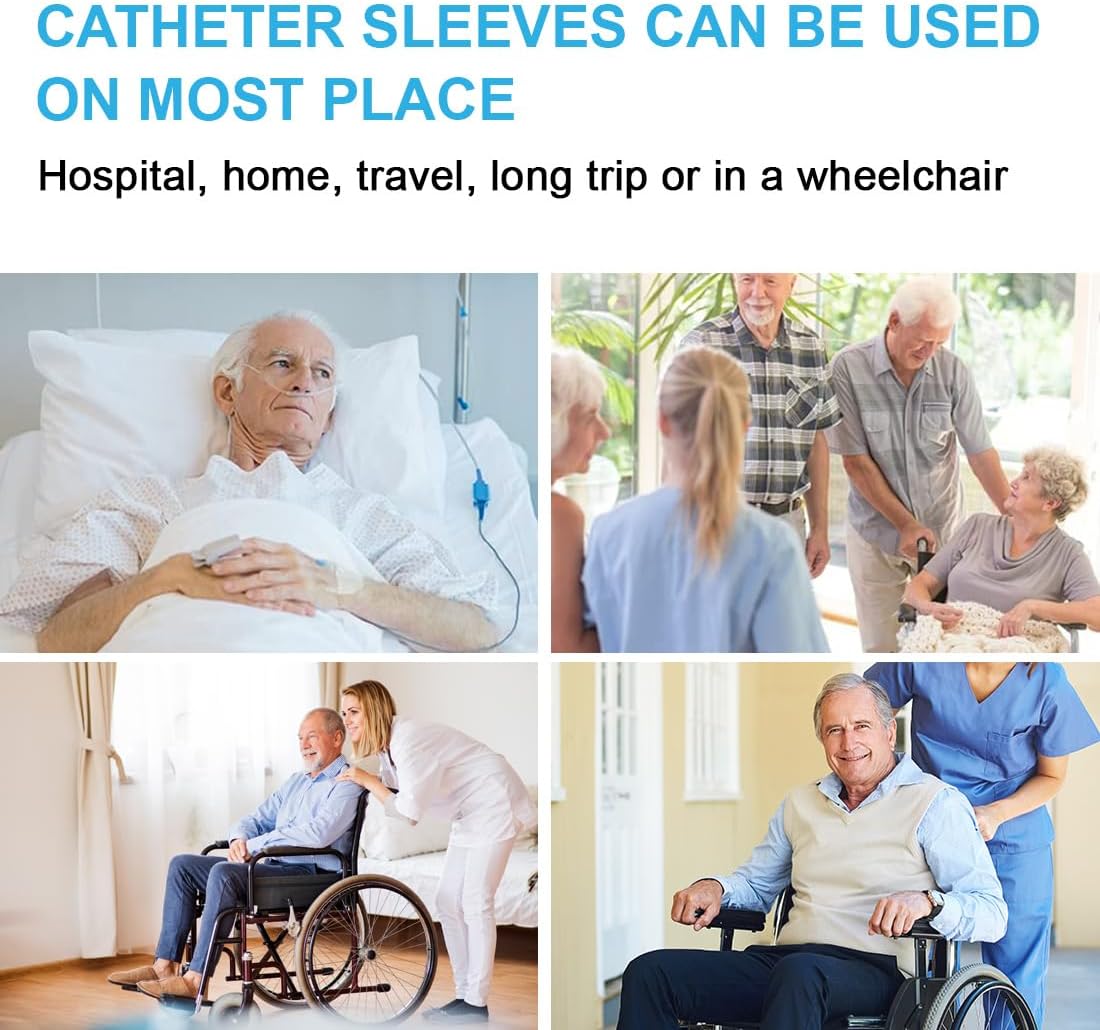 Catheter Leg Bag Holder M Anti-Slip Catheter Sleeves Stay in Place Urine Bags for Legs for Men Women Wheelchairs