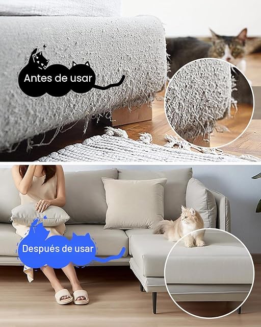 Foto 3 de 7 de Protector de Sofá para Gatos, 30 x 300 cm, 25 Clavos y Rascador