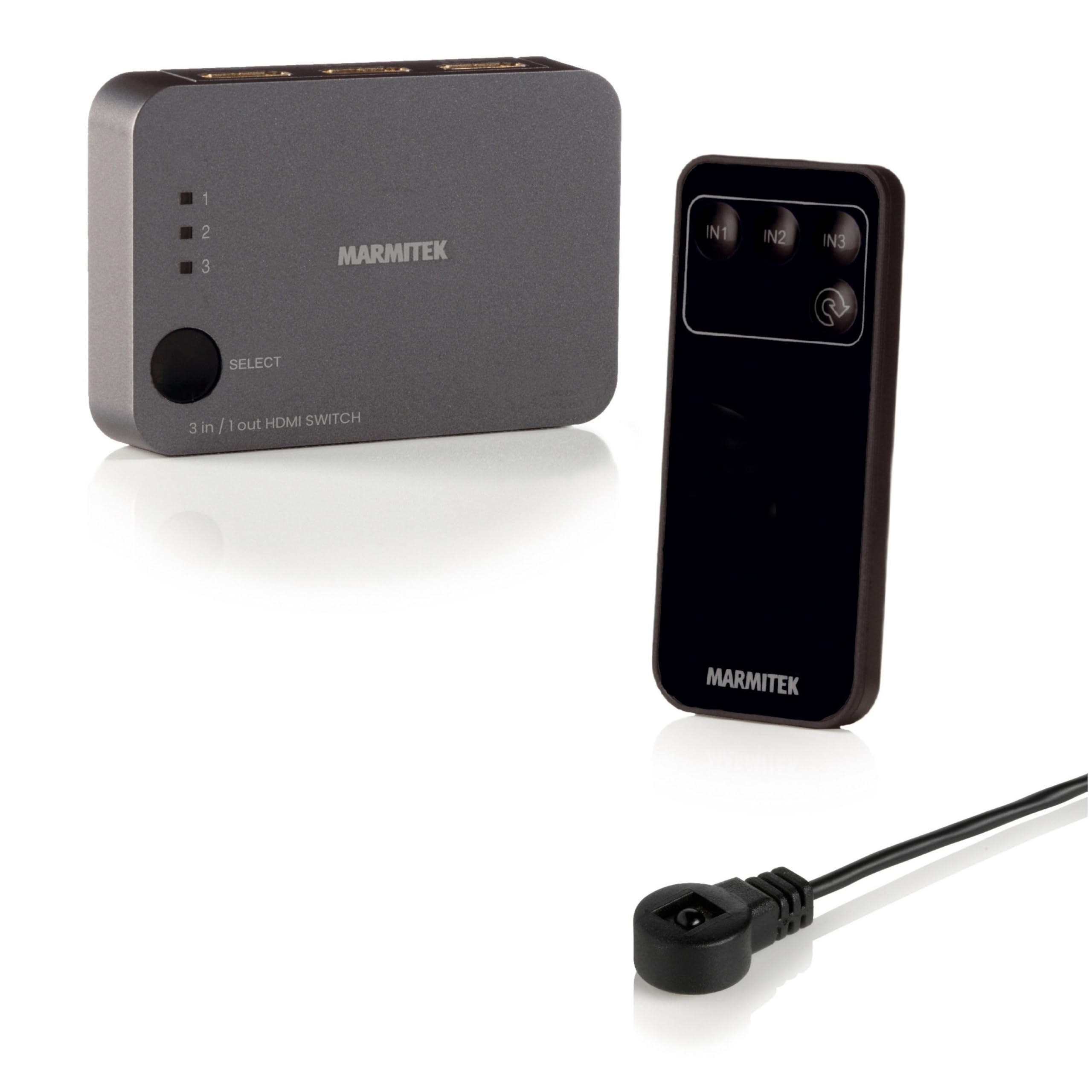 Marmitek Connect 310 UHD 2.0 - Switch HDMI 4K60 3 entradas 1 Salida UHD