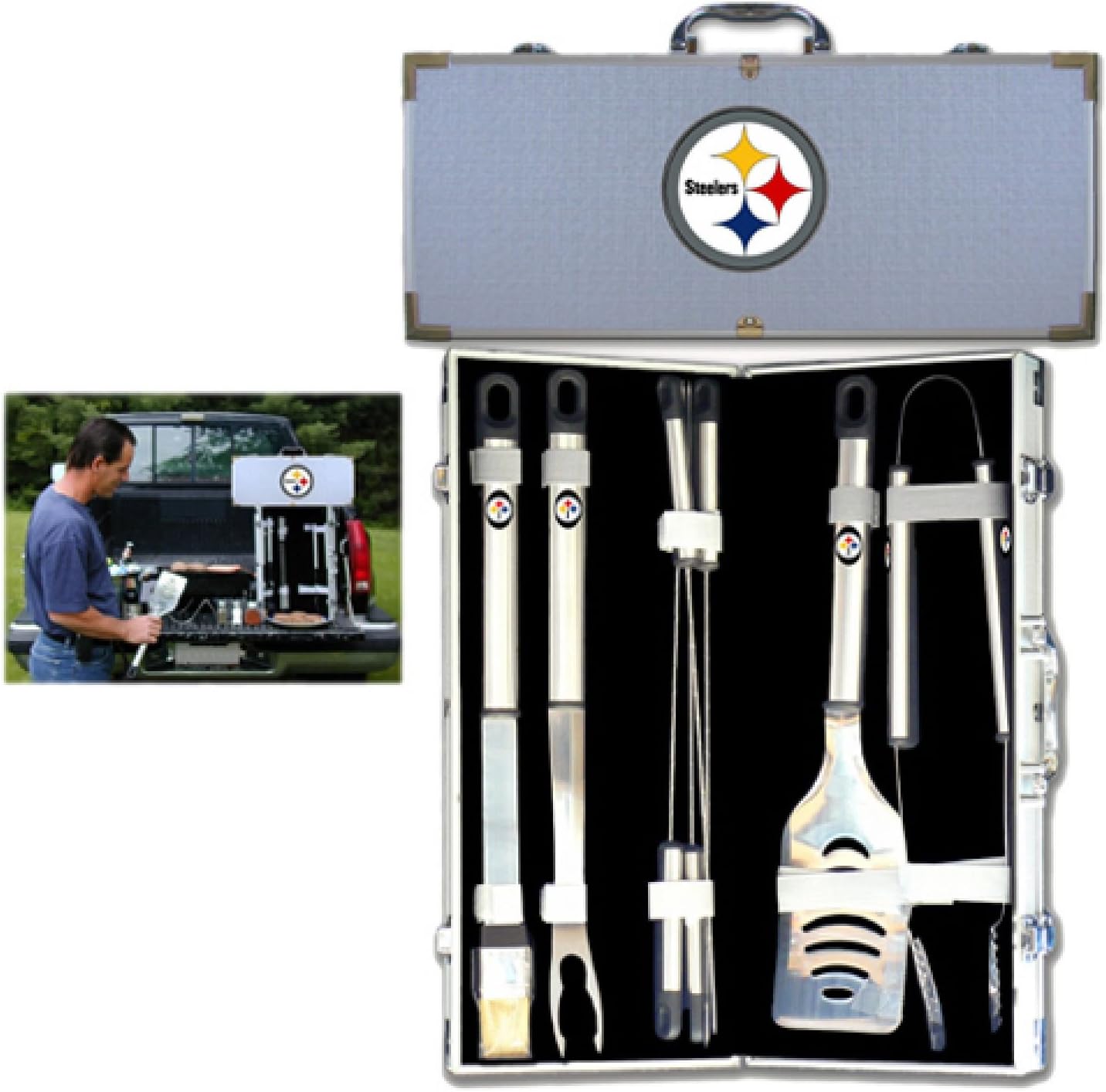 Siskiyou NFL 8 Piece BBQ Set with Case