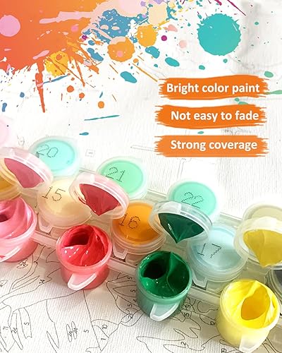 Miniatura 4 de TOCARE Paint by Numbers Starry Sky Castle, kit de pintura abstracta por números para adultos principiantes, kits de pintura por números para