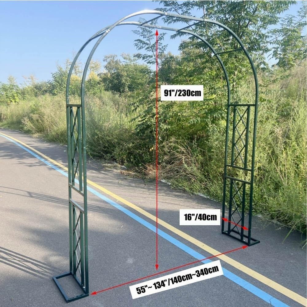 Arche de Jardin en métal, 140cm~340cm de Large Arceau à Rosier, Arche de Rosiers Vigne Mariage,pour Grimper, vignes et Plantes, Mariage, décoration de fête