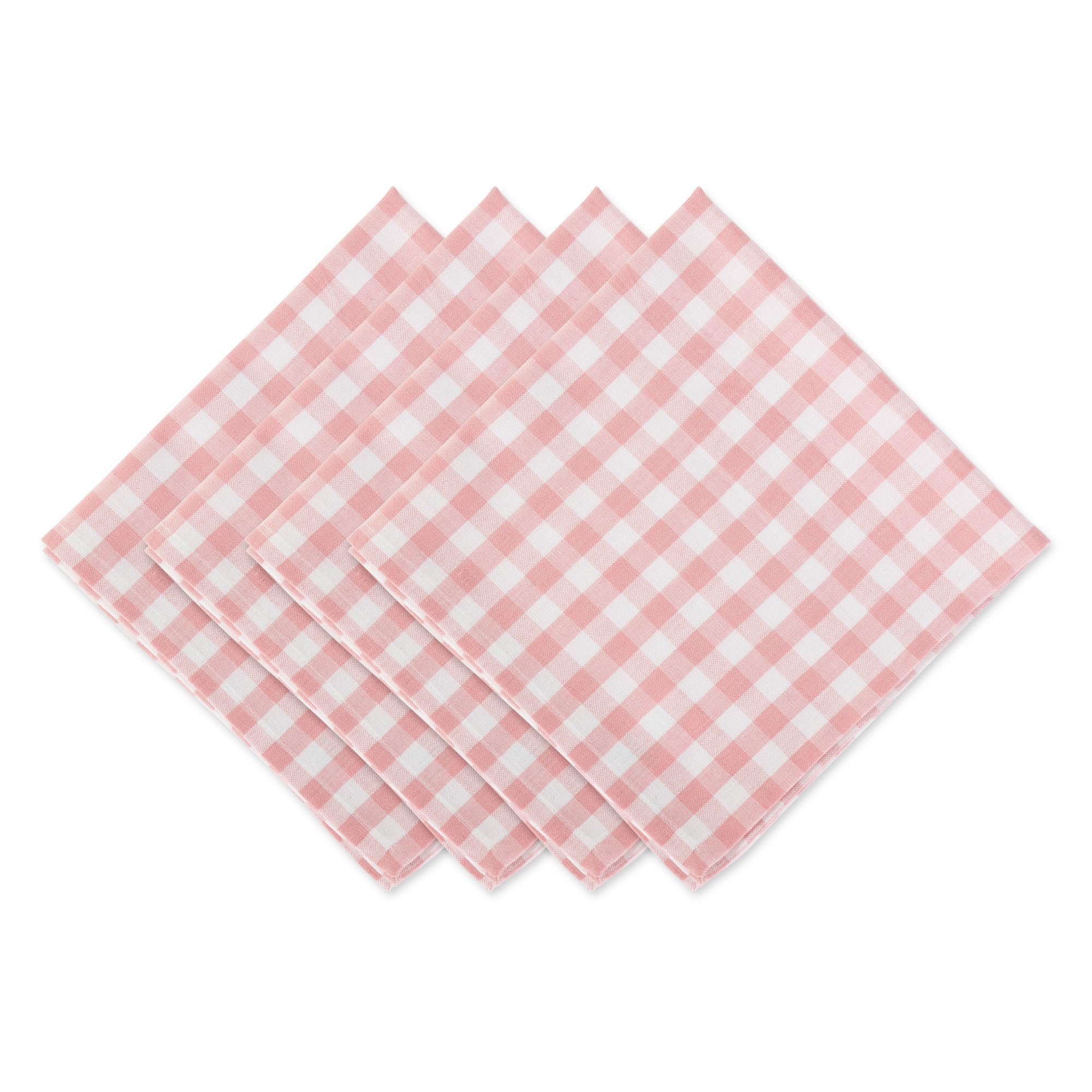 DII Machine Washable Everyday Basic, Cotton, Pink & White Gingham, Standard