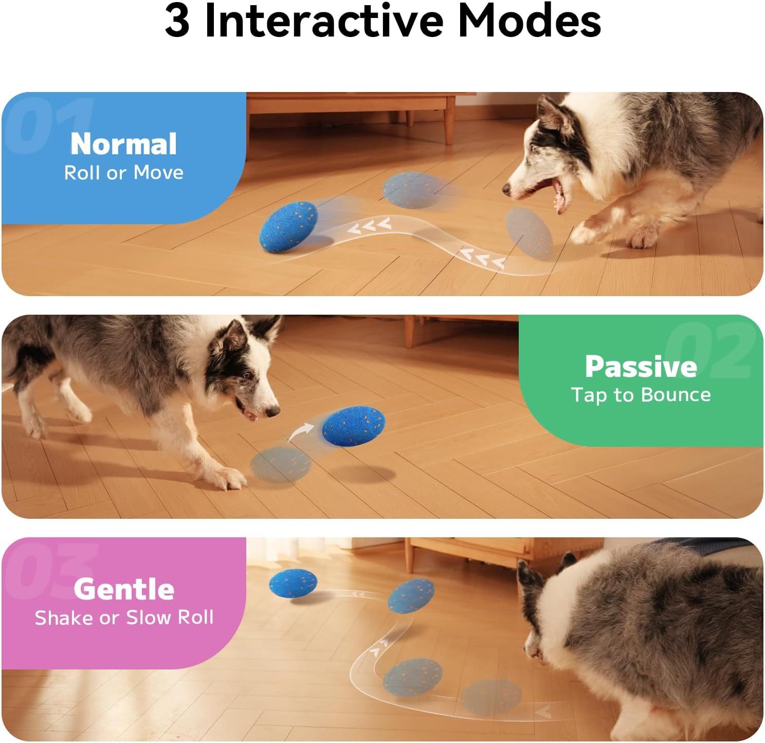 Cheerble Smart Interactive Dog Toy, Wicked Rugby, Squeaky Dog Toy Football, Automatic Moving, Bouncing, and Rotating, E-TPU Material, Bouncing Fetch Toy for Indoor/Outdoor Use and Small to Large Dogs