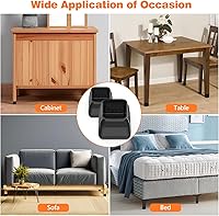 Vista 7 de BAIPOK 36 piezas de protectores cuadrados para patas de silla, protectores de patas de silla de silicona para suelos de madera dura, almohadillas