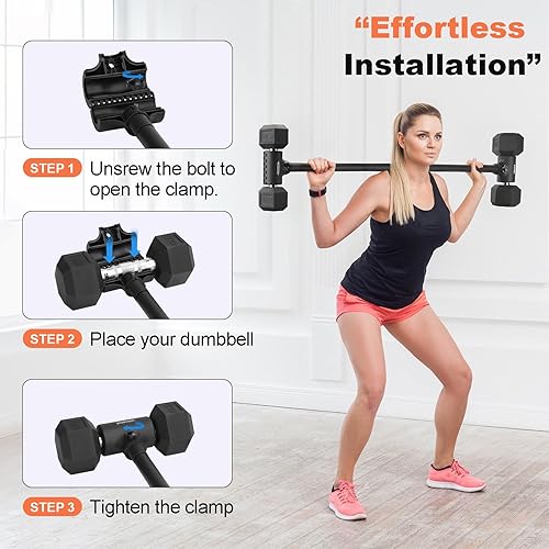Miniatura 3 de Convertidor de mancuernas a barra, transformar mancuernas en barra de barra, convertidor de mancuernas para gimnasio en casa
